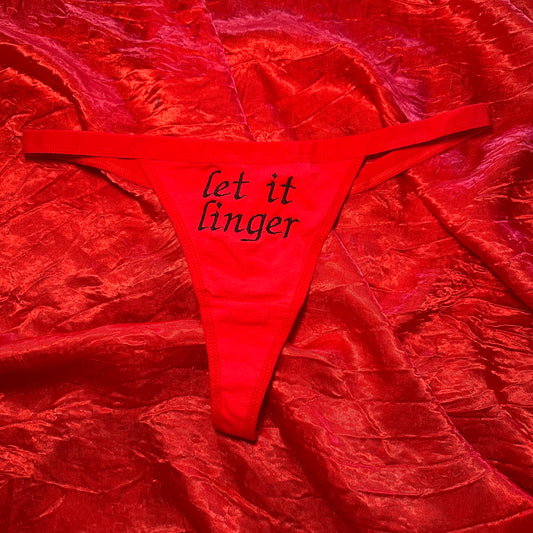 Let it Linger Thong (M) red/black