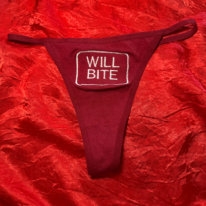 Will Bite Thong (S) maroon/white