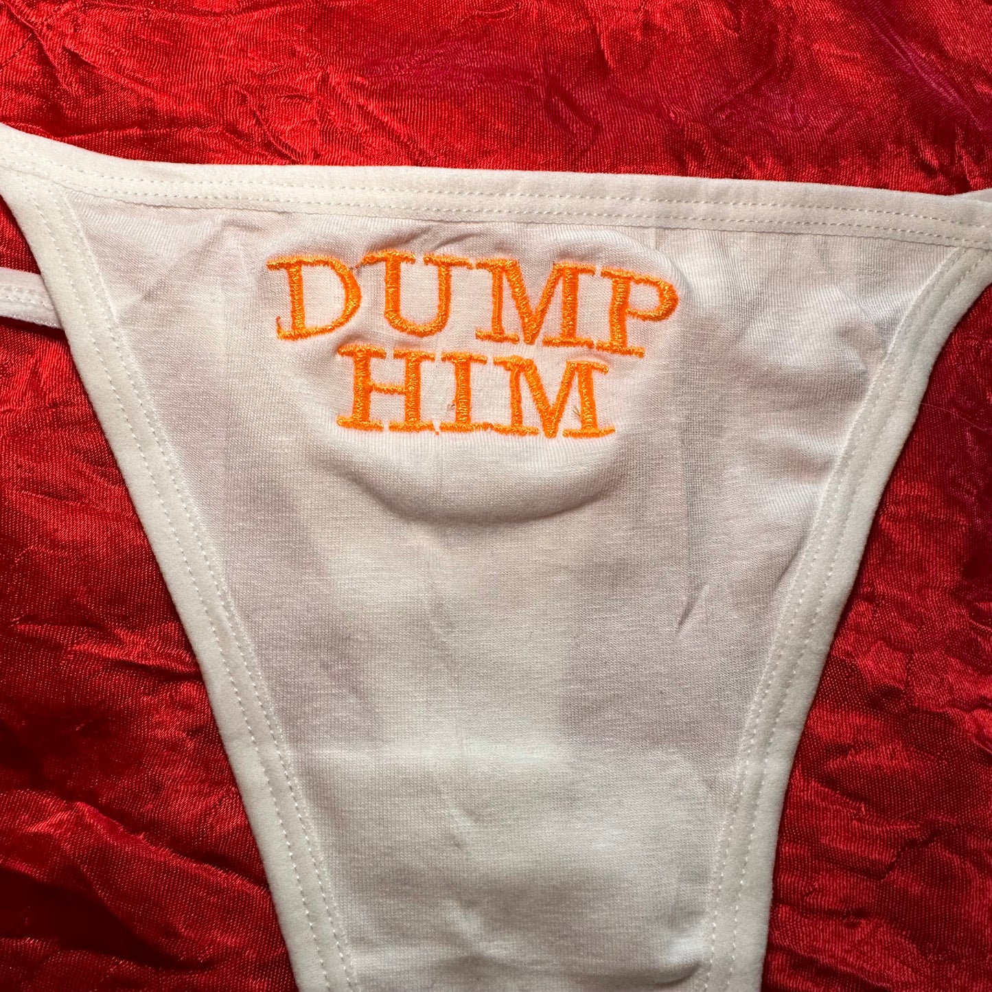 Dump Him Thong (S) white/orange