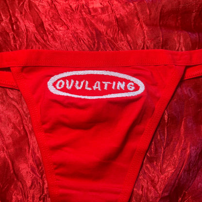 Ovulating Thong (XL) red/whife