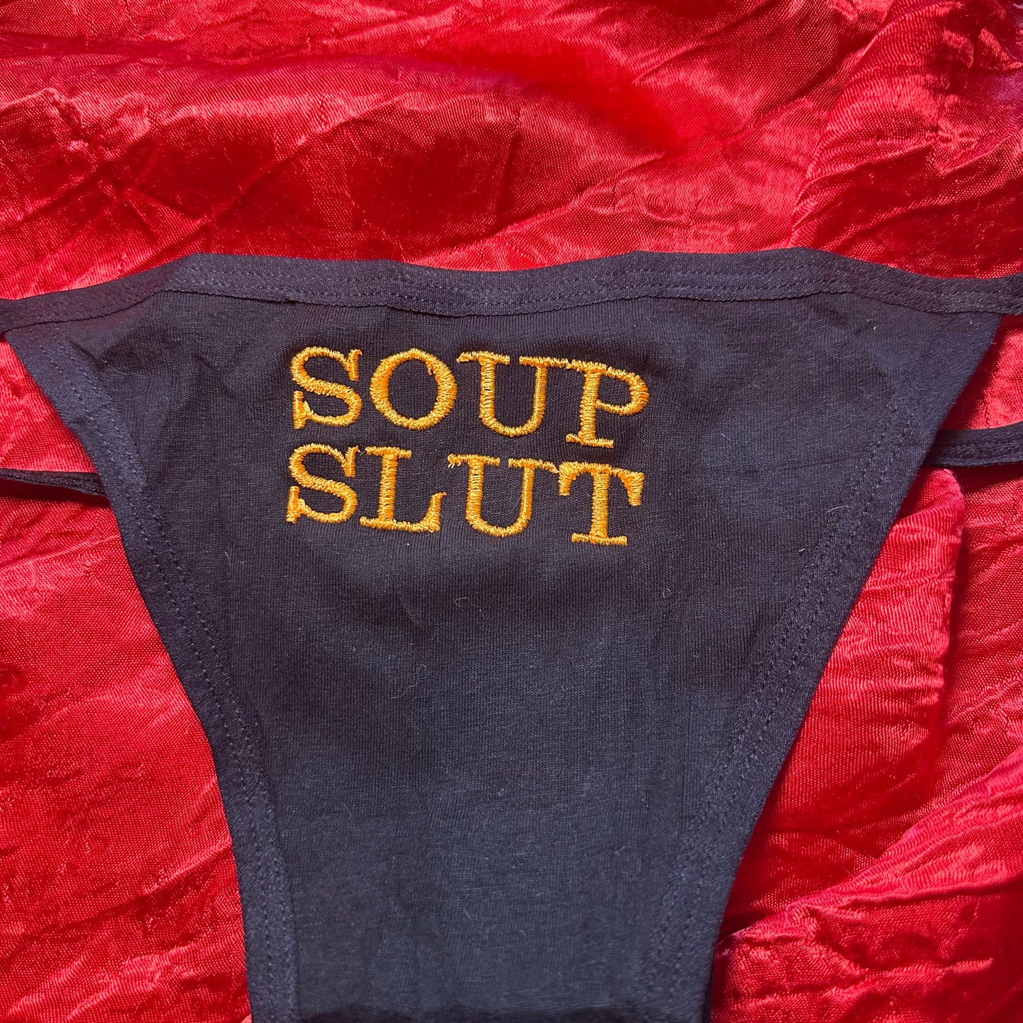 Soup Slut Thong (M) black/orange