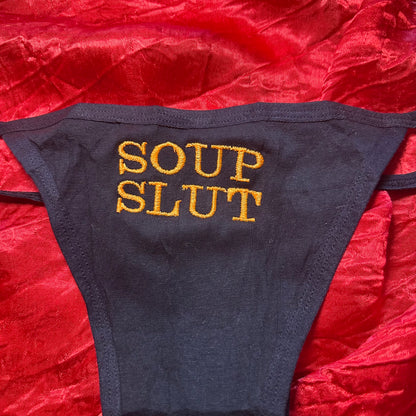Soup Slut Thong (M) black/orange