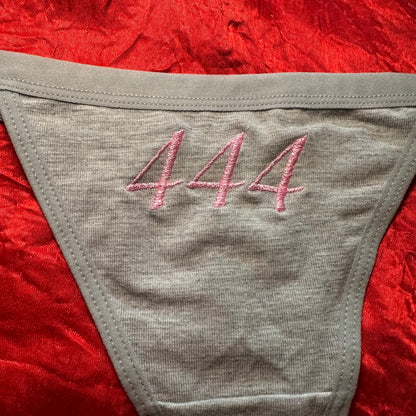 444 Angel Thong (XS) grey/pink