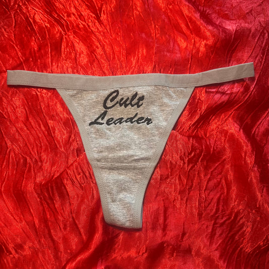 Cult Leader Thong (XS) grey/black