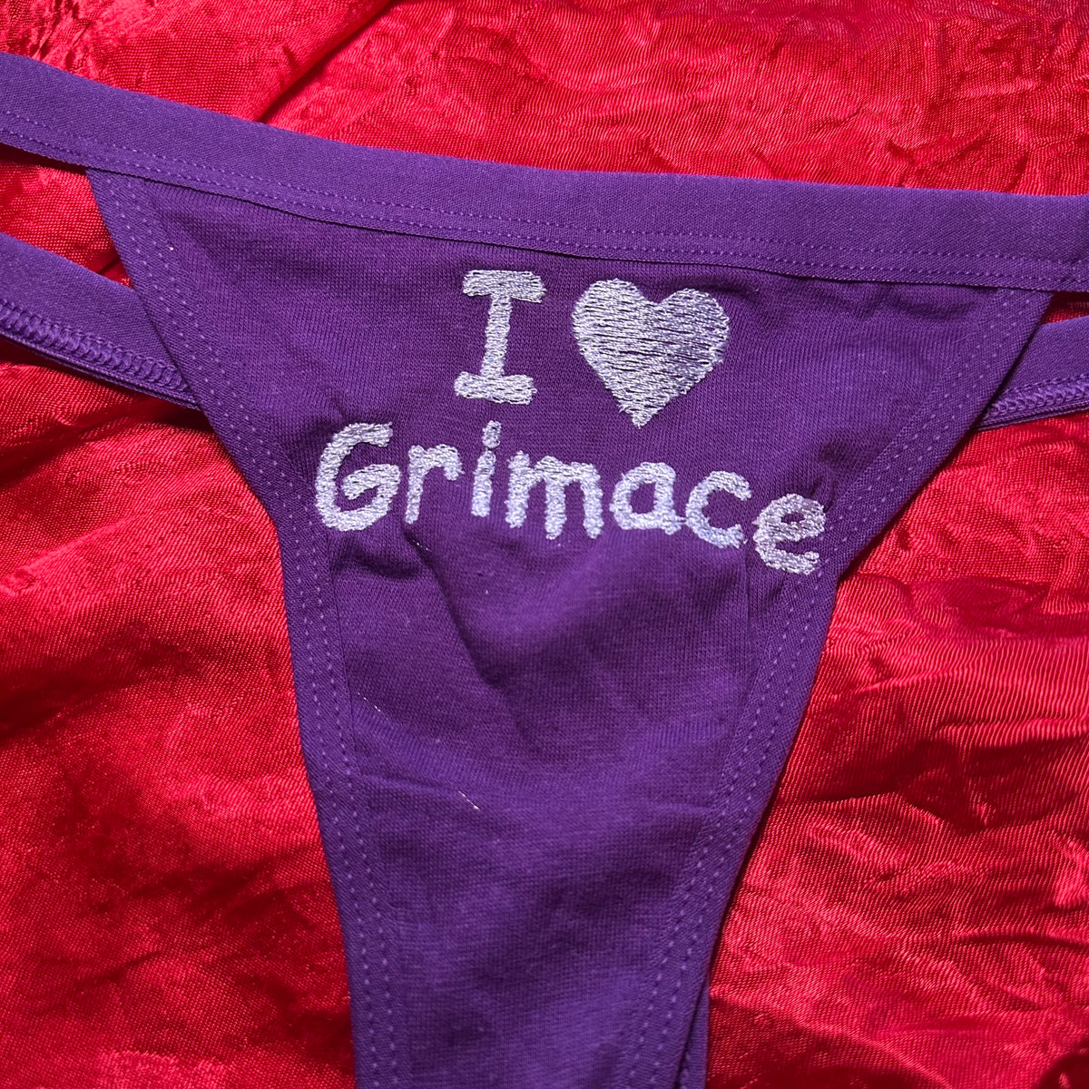 Grimace Thong (S) Purple/white