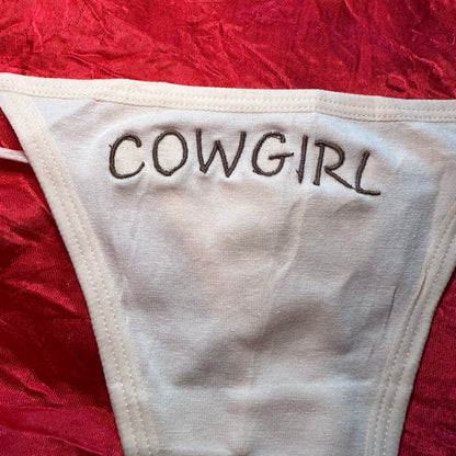 Cowgirl Thong (S) beige/brown
