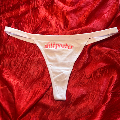 Shitposter Thong (S) white/pink