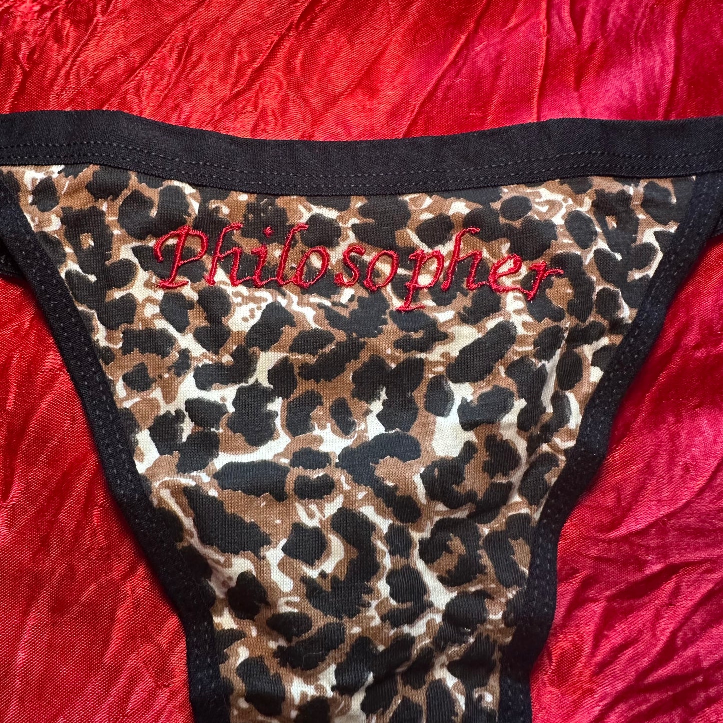 Philosopher Thong (XL) Leopard/Red