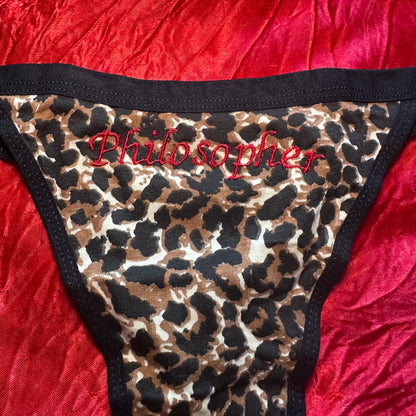 Philosopher Thong (XL) Leopard/Red