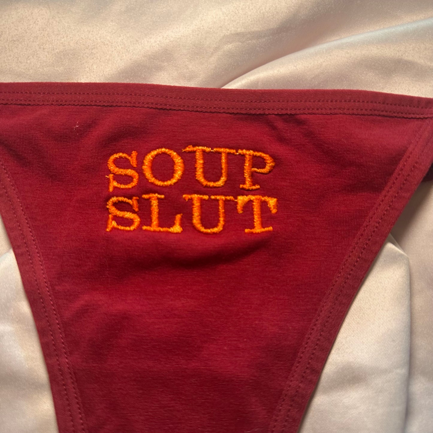 Soup Slut Thong (M) maroon/orange