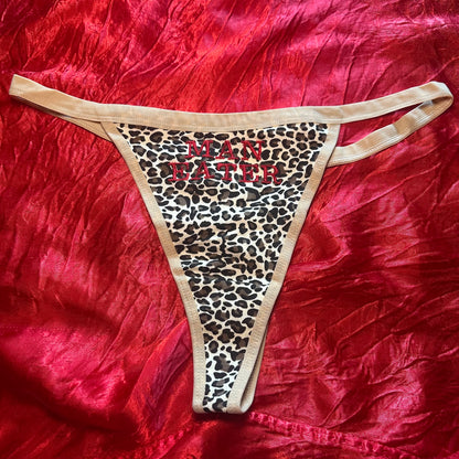 Man Eater Thong (XL) leopard/red