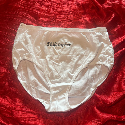 Philosopher Panties (XL) white/black