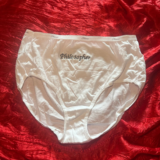 Philosopher Panties (XL) white/black