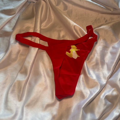Mudflap Girl Thong (XL) red/yellow