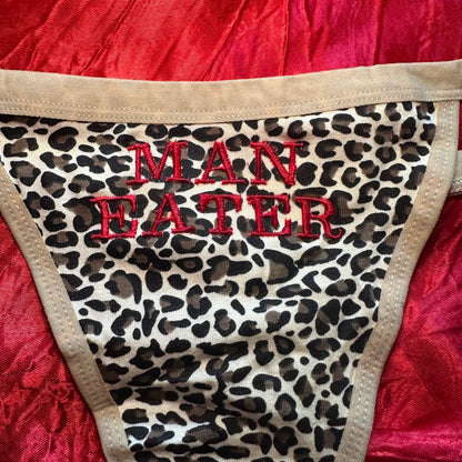 Man Eater Thong (XL) leopard/red