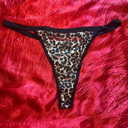 Philosopher Thong (XL) Leopard/Red