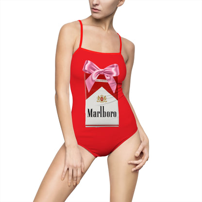 Cigarette Pack Bow Swimsuit